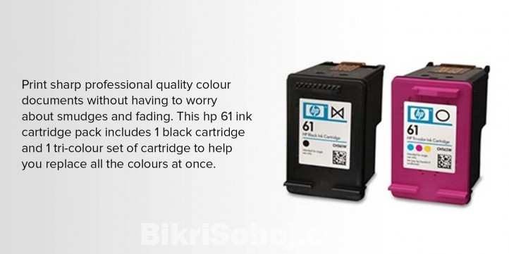 HP 61 BLACK & COLOR INK CARTRIDGE Set FOR HP 1000 1050